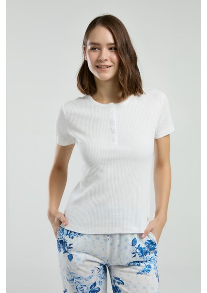 Kadın Kaşkorse Kumaş Kısa Kollu Pijama Takımı fiyatları