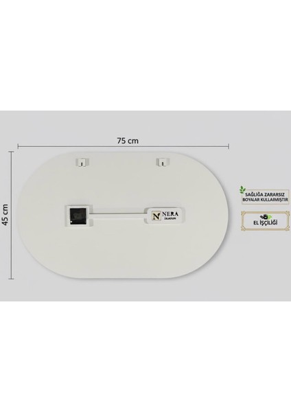 Modern Tasarım Raflı Nera Duvar Saati 75X45 Somon fırsatları