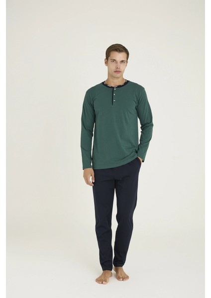 Kocabey 9245 Erkek Midi Yaka Pijama Takım