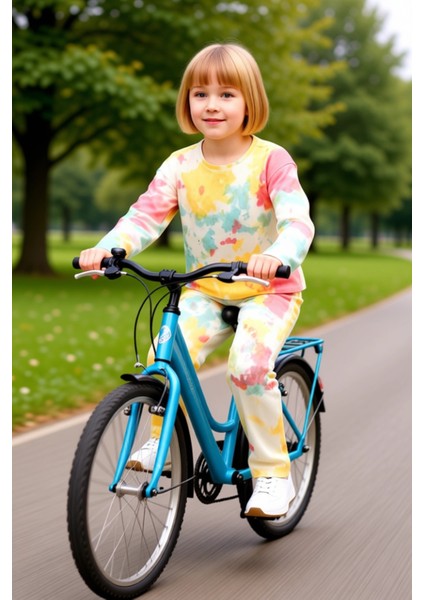 Kız Çocuk Pamuklu Batik Desenli Üst ve Alt Takım Kaliteli Şık Rahat Günlük fırsatları