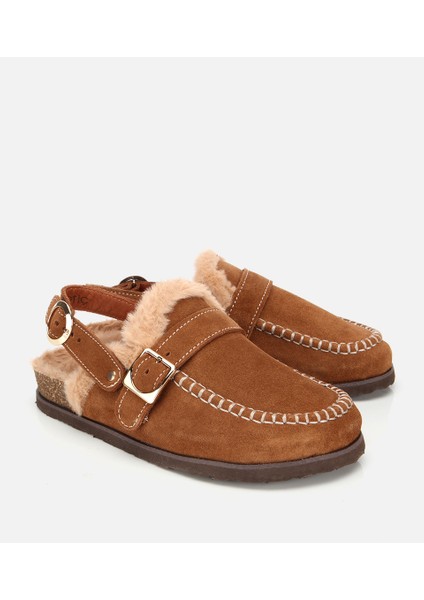01TEH315700A370 KADIN Süet Deri Taba Içi Kürklü Sabo Terlik fiyatları