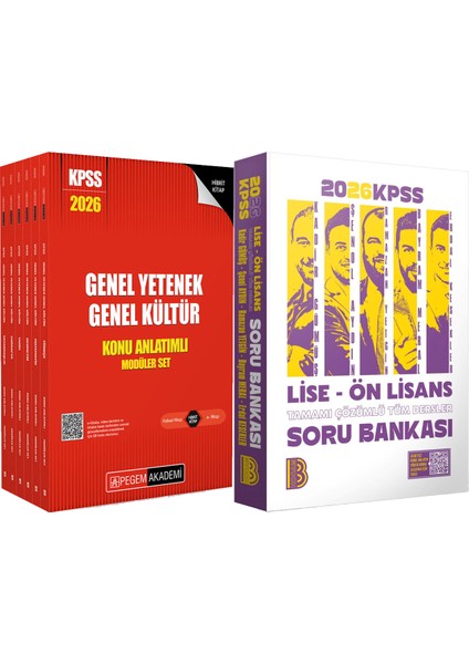 2026 Kpss Lise Ön Lisans Tüm Dersler Soru - 2026 Kpss Lisans Konu Modüler Set - (6 Kitap)