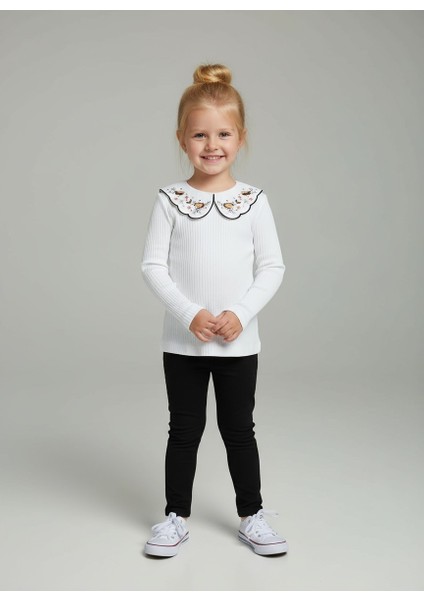 Yaka Işlemeli Kız Çocuk Body