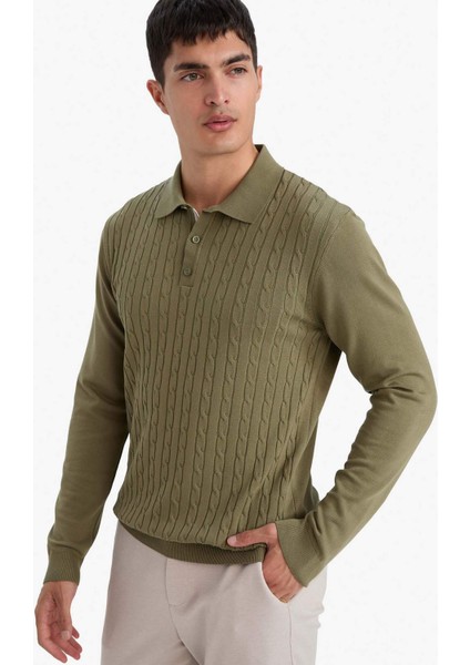 Standart Fit Polo Yaka Triko Kazak G2455AX25AU indirimleri