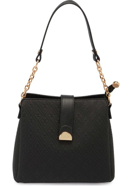 Siyah Print Kadın Omuz Çantası - S25K1PR09178-P1Q