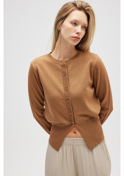 Ripley Çelik Örgü, Düğmeli Kadın Triko Hırka - Camel fiyatları