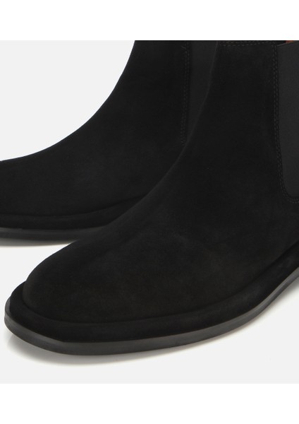 02BOH312240A100 ERKEK Süet Deri Siyah Lastik Detaylı Chelsea Bot modelleri