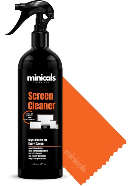 Telefon, Tablet ve Bilgisayar Için Ekran Temizleyici Sprey & Mikrofiber Bez (330ML)