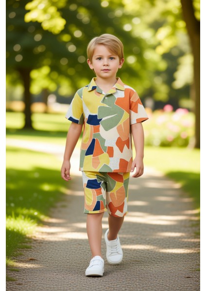 Erkek Çocuk Pamuklu Gömlek ve Şort Takımı Rahat ve Şık Yazlık Set Kaliteli Şık Rahat modelleri
