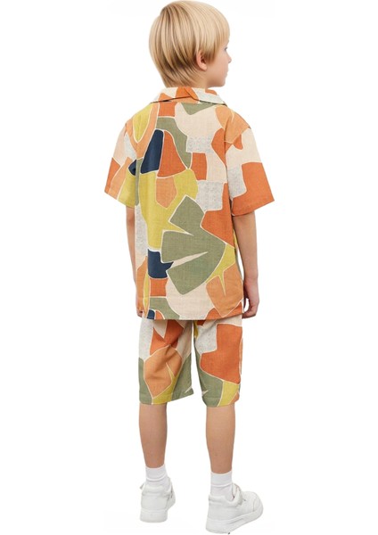 Erkek Çocuk Pamuklu Gömlek ve Şort Takımı Rahat ve Şık Yazlık Set Kaliteli Şık Rahat indirimleri