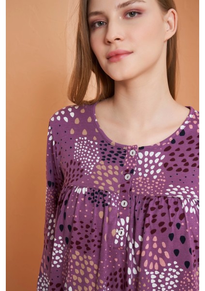 PJS 27165 Kadın Uzun Kol Gecelik