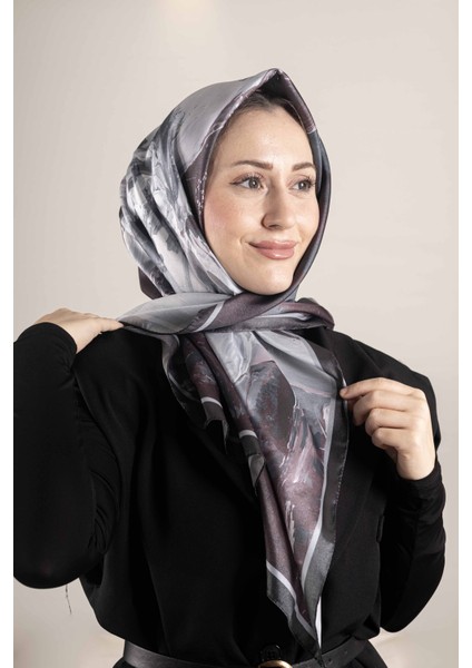 Dijital Kristal Desenli Eşarp 95x95 – Pastel Desen-3 modelleri