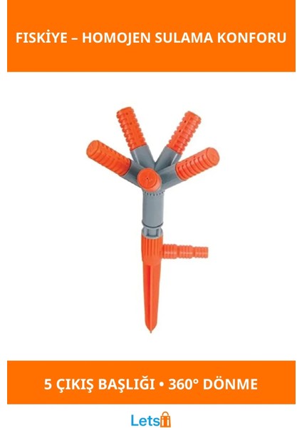 5 Yönlü Saplamalı Bahçe Sprink Fıskiye