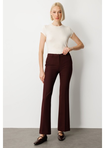 Kadın Ispanyol Paça Yan Cepli Pantolon 5011 Bordo fiyatları