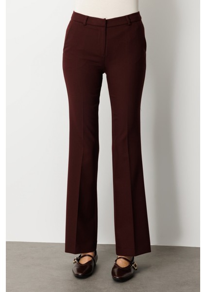 Kadın Ispanyol Paça Yan Cepli Pantolon 5011 Bordo modelleri