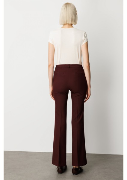 Kadın Ispanyol Paça Yan Cepli Pantolon 5011 Bordo fırsatları