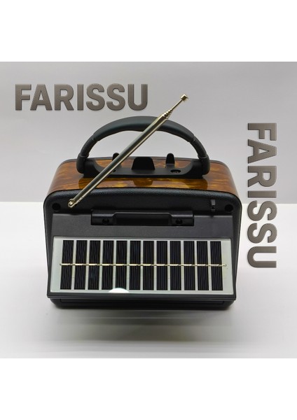 Taşınabilir Güneş Panelli Nostaljik Radyo Işıldaklı Fm/am/sw Desteği Usb/tf Kart Girişli