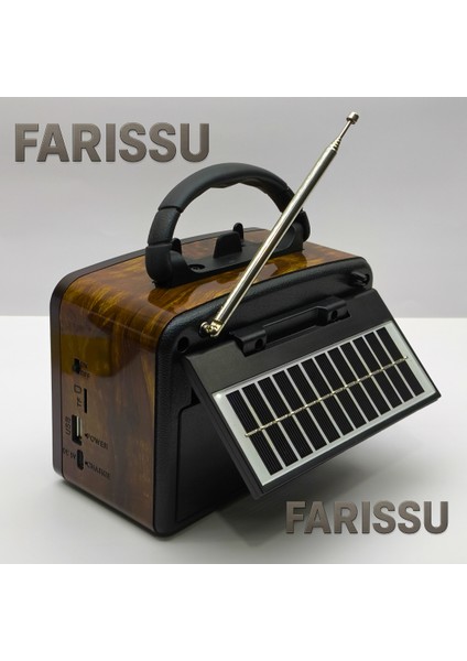 Taşınabilir Güneş Panelli Nostaljik Radyo Işıldaklı Fm/am/sw Desteği Usb/tf Kart Girişli