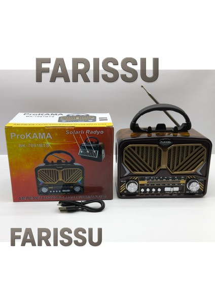 Taşınabilir Güneş Panelli Nostaljik Radyo Işıldaklı Fm/am/sw Desteği Usb/tf Kart Girişli