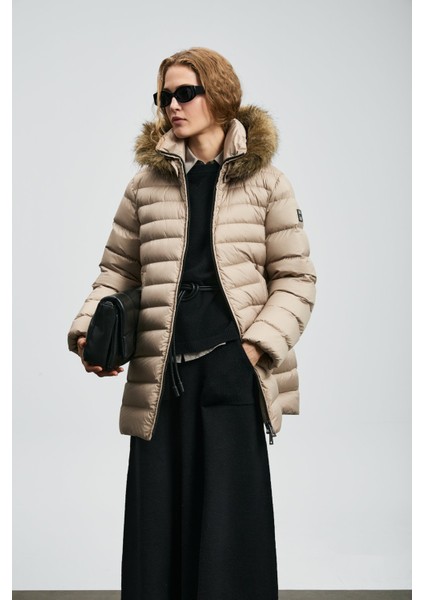 Kadın Elıt Kaz Tüyü Mont 122120049 Bej