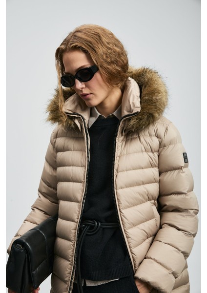 Kadın Elıt Kaz Tüyü Mont 122120049 Bej modelleri