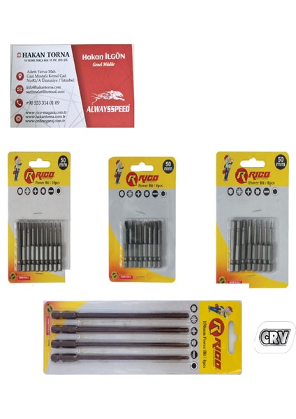 Ht- Rico 14 Parça Matkap Ucu Uzun ve Kısa Torx Bits Uç Seti Takımı