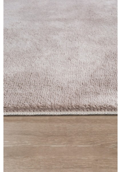 Puffy Peluş Post, Overlok Kaymaz Taban Halı 8 Renk Siyah