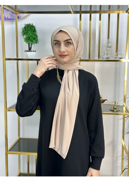 Ithal Kumaş Çıtçıtlı Hazır Şal Iki Sekılde Kullanılır Bej Renk indirimleri