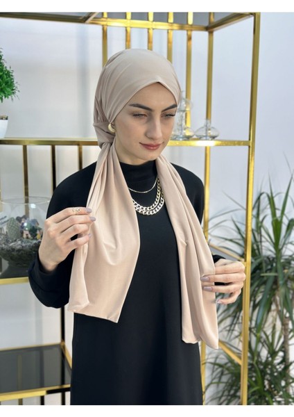 Ithal Kumaş Çıtçıtlı Hazır Şal Iki Sekılde Kullanılır Bej Renk