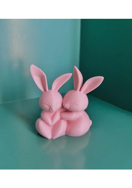 Ev Hediyesi Sevimli Tavşanlar Dekoratif Obje Biblo fiyatları