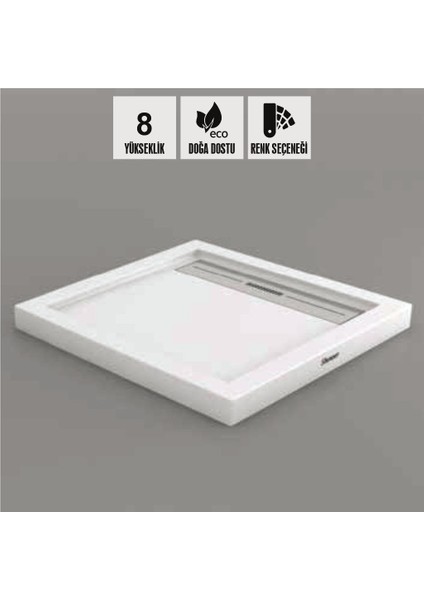 Drop Kare Dus Teknesi H=8 Cm, Monoblok fiyatları