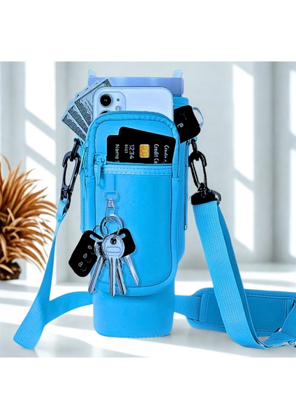 Stanley Quencher Pipetli 1.18 Lt Termos Kılıfı Omuz Askılı Termos Çanta Fermuarlı Cepli Kılıf Çanta