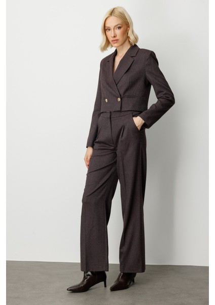 Kadın Simli Kumaş Wide Leg Pantolon 5171 Bordo fiyatları