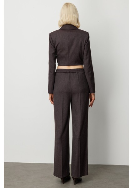 Kadın Simli Kumaş Wide Leg Pantolon 5171 Bordo fırsatları