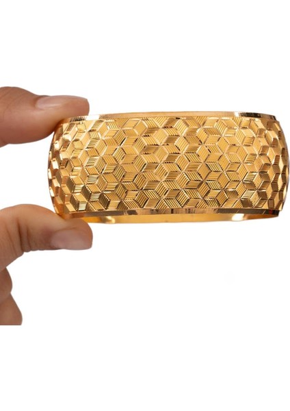 40 Gram (Gr) 40MM Kristal Desen Mega Bilezik 22 Ayar Yatırımlık Işçiliksiz