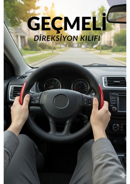 Volkswagen Transporter 2016-2023 Geçmeli Direksiyon Kılıfı Delikli Siyah Kırmızı Deri fiyatları