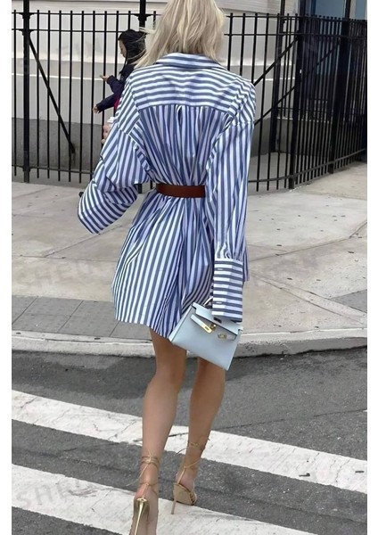 Kadın Gömlek -Elbise Çizgili Desen fırsatları