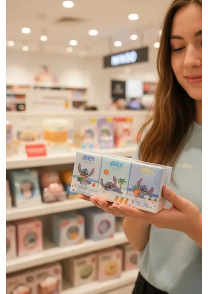 Disney Lilo & Stitch Lisanslı Baskılı Mendiller 9yp. (9 Paket)