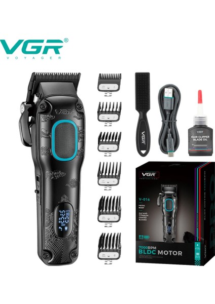 V-016 Bldc Motor 7000RPM Berber Erkekler Için Şarj Edilebilir Profesyonel Saç Kesme Makinesi
