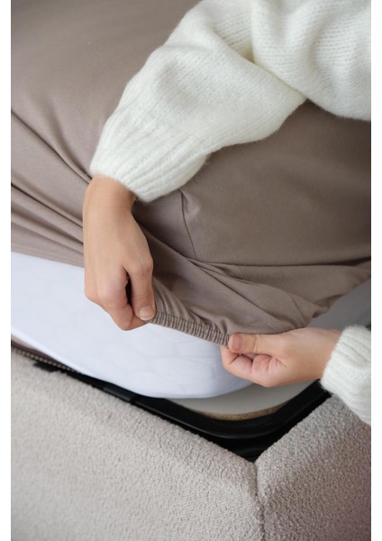 Çift Kişilik Lastikli Çarşaf Gri