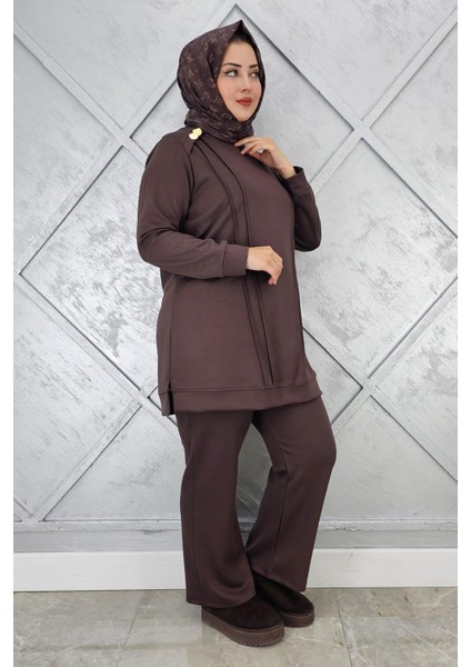 Kadın Düğme Detaylı Nervür Dikim Tesettür Takım fiyatları