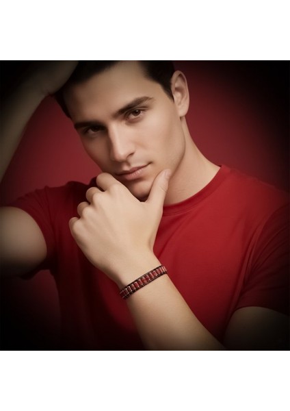 Kırmızı Jasper & Hematit Çelik Örgülü Deri Bileklik 9592B22D6 fiyatları