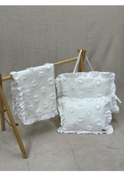 Alt Açma Seti Fırfırlı 3 Parça (Ekru)