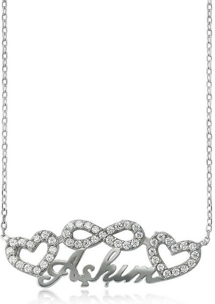 925 Ayar Gümüş Sonsuzluk Kalpli Aşkım Kadın Gümüş Kolye PT0460046 (800800)