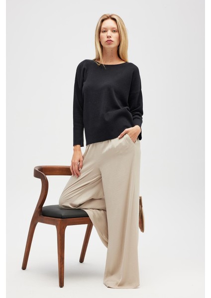 Rio Düz Örgü Kadın Triko Kazak - Siyah fiyatları