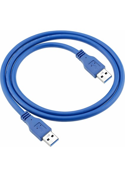 USB 3.0 Erkek E-E Şarj ve Data Kablosu Mavi 2m