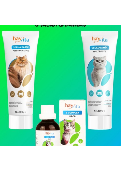 Tüy Bakım & Hareket Desteği Seti (B Complex Drop, Anti-Hair Loss & Glukozamin Macun)