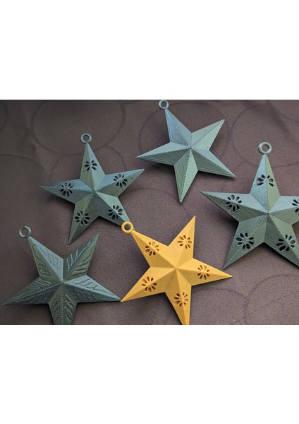 Stellar Star Set | 5’li Dekoratif Yıldız Süs Seti (Karışık Renkler)
