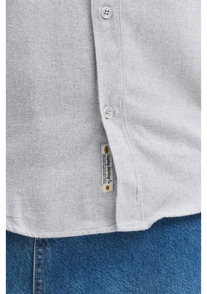 Kaşmir Görünümlü Çift Cepli Regular Fit Uzun Kollu Erkek Gömlek indirimleri