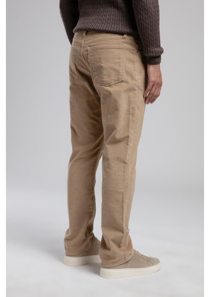 Ricky Yüksek Bel Düz Kesim Düz Paça Bej Erkek Pantolon modelleri